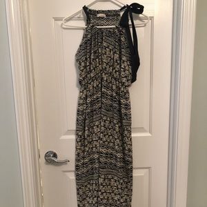 Aztec Neck Tie Maxi Dress